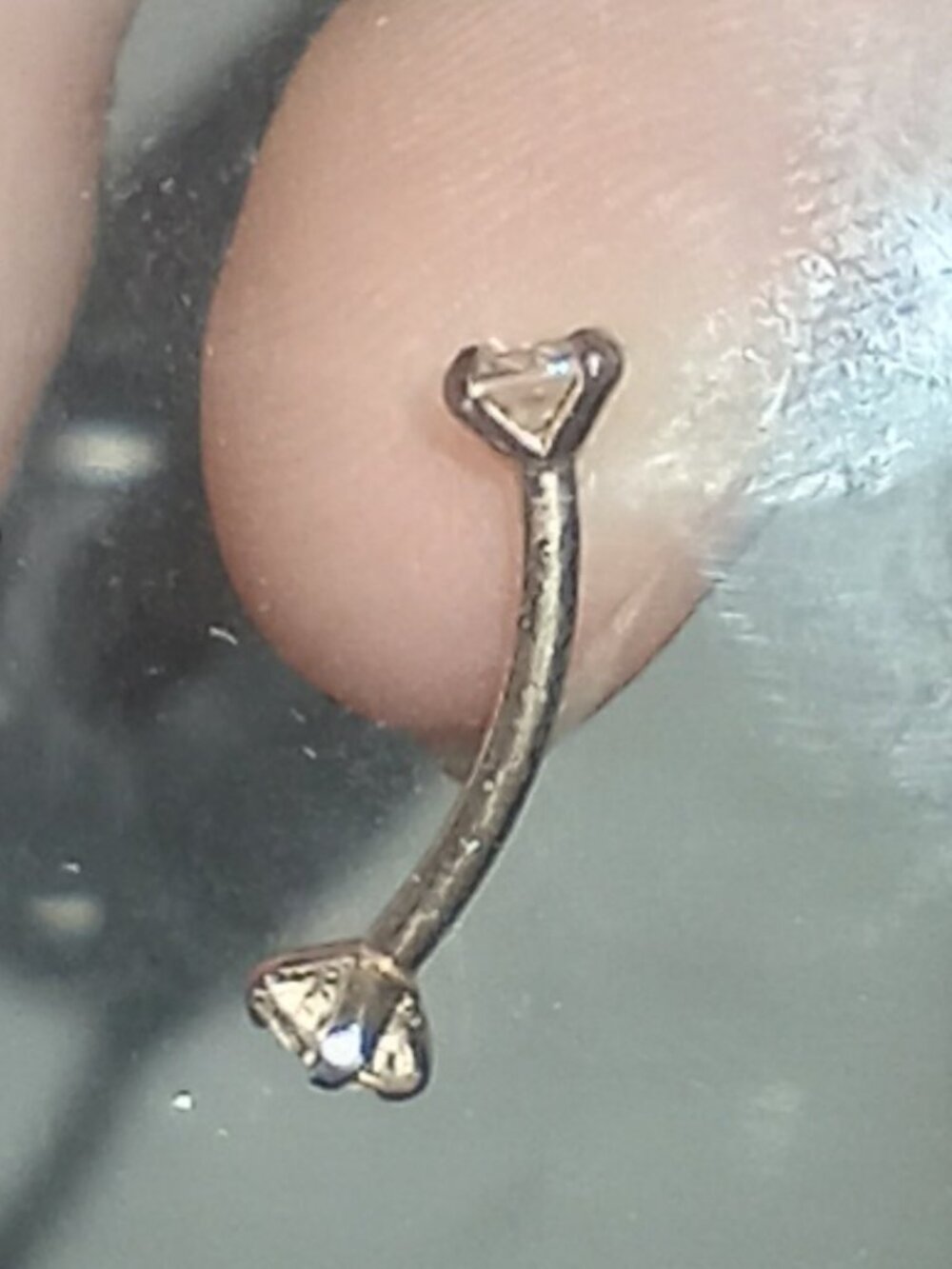 Body Jewelry Factory 14k Solid Gold Diamond Barbell